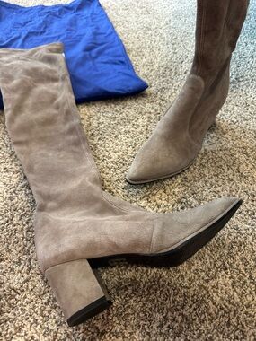 Stuart Weitzman Suede Over the Knee-Block Heel Boots - Women